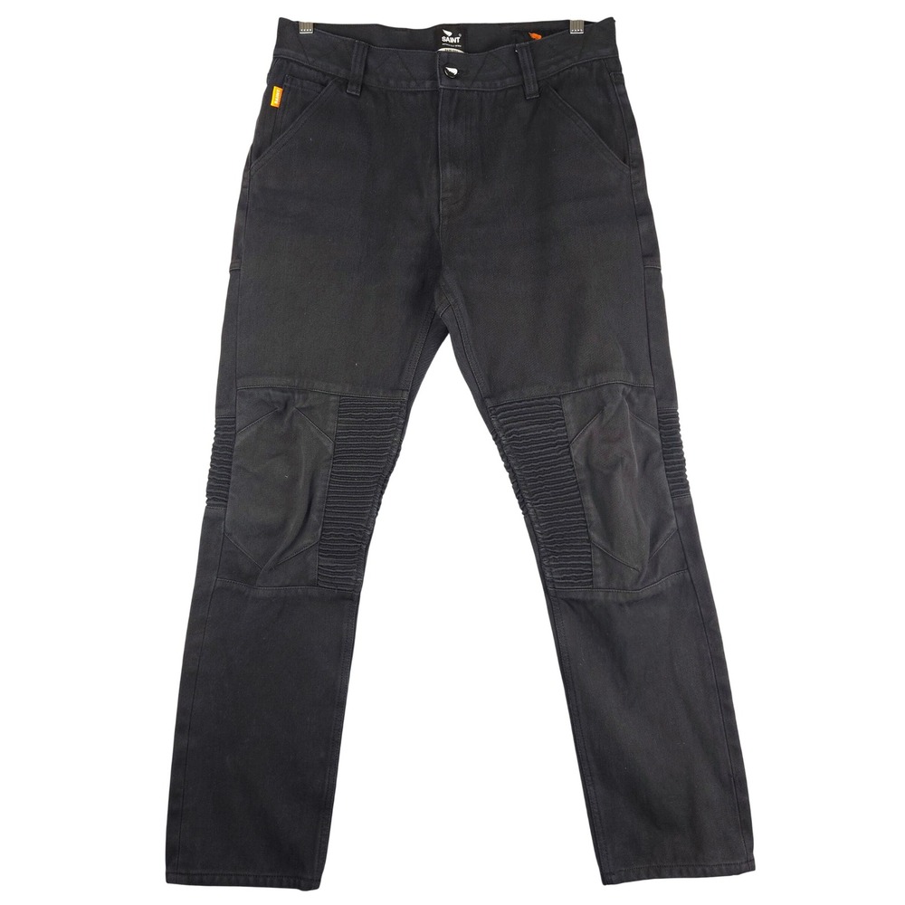 Saint Unbreakable Motorcycle Denim Pants Mens Black 34x34 (Fits 33x31)